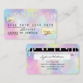 ユニコーン水カラーグリッタードリップスクレジットカード 名刺 (正面/裏面)