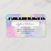 ユニコーン水カラーグリッタードリップスクレジットカード 名刺 (裏面)