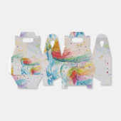 ユニコーン水彩ウェディングケーキお土産ボックス フェイバーボックス (折り畳みなし)