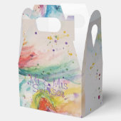 ユニコーン水彩ウェディングケーキお土産ボックス フェイバーボックス (オープン)