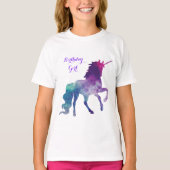 ユニコーン水彩シルエット |誕生日 Tシャツ (正面)