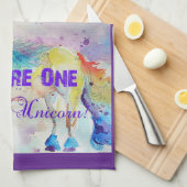 ユニコーン水彩メンズパーおもしろいプル キッチンタオル (四つ折り)