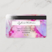 ユニコーン水彩画クレジットカードスタイル金ゴールド 名刺 (裏面)