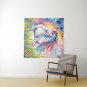 ユニコーン水彩 タペストリー (インサイチュ(横))