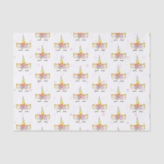 ユニコーン水玉模様パターンティッシュペーパー 薄葉紙 (正面)