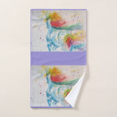 ユニコーン水絵画色のバスタオオルセット バスタオルセット (ハンドタオル)