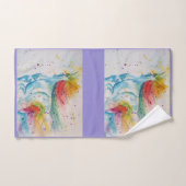 ユニコーン水絵画色のバスタオオルセット バスタオルセット (ハンドタオル)