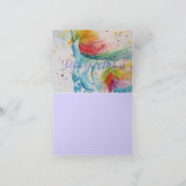 ユニコーン水絵画色のバレンタインデー カード (内部)