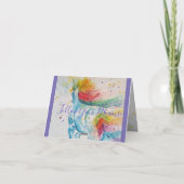 ユニコーン水絵画色のバレンタインデー カード (裏面)