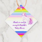 ユニコーン水色レインボーストライプシャワー フェイバータグ (裏面)