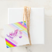 ユニコーン水色レインボーストライプラベル フェイバータグ (インサイチュ)