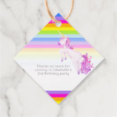 ユニコーン水色レインボーストライプラベル フェイバータグ (裏面)