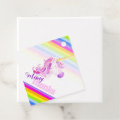 ユニコーン水色レインボーストライプラベル フェイバータグ (インサイチュ)