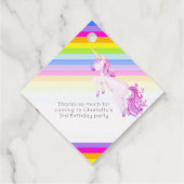 ユニコーン水色レインボーストライプラベル フェイバータグ (裏面)