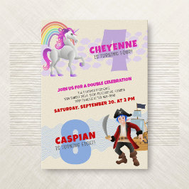 ユニコーン海賊共同誕生日招待状 招待状