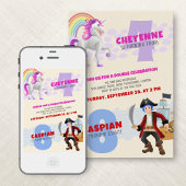 ユニコーン海賊共同誕生日招待状 招待状