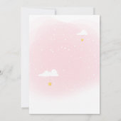 ユニコーン熱気球ガールベイビーシャワー 招待状 (裏面)