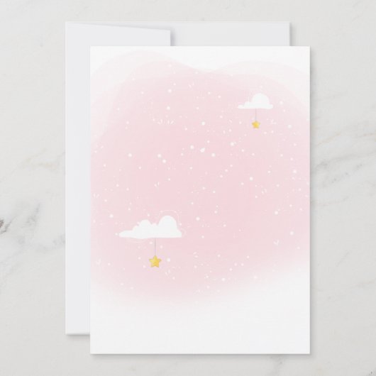 ユニコーン熱気球ガールベイビーシャワー 招待状 (裏面)