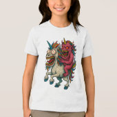 ユニコーン熱狂すると脳の怪物 トライブレンドＴシャツ (正面)