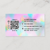 ユニコーン爪、 ネイルグリッタードリプスタイポグラフィ爪、 ネイル技術 名刺 (裏面)