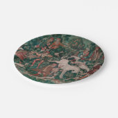 ユニコーン狩り中世アート – ユニコーンが守る自分 ペーパープレート (アングル)