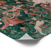 ユニコーン狩り中世アート、ユニコーンは自分自身を防衛 ポスター (角)