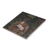 ユニコーン狩り中世アート – 一角獣がガードで活躍 タイル (側面)