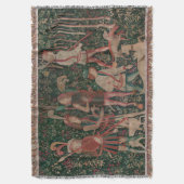 ユニコーン狩り中世アート – 狩り開始 スローブランケット (正面縦)