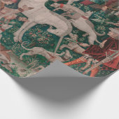 ユニコーン狩り中世アート – Unicorn Defends Himsel ラッピングペーパー (角)