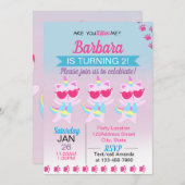 ユニコーン猫ハート漫画招待状 招待状 (正面/裏面)