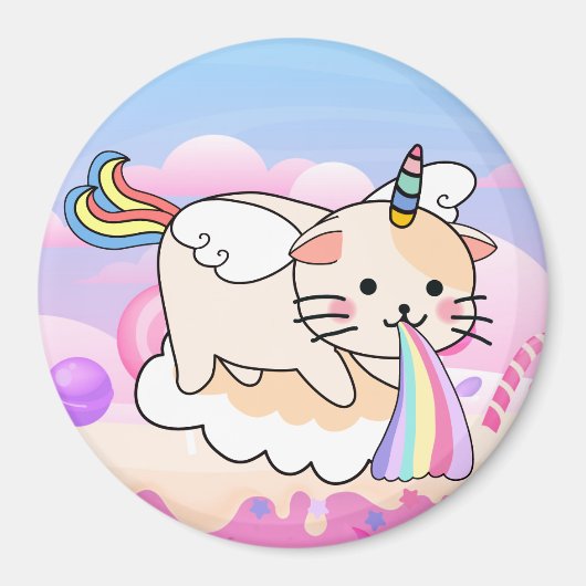 ユニコーン猫マグネット マグネット (正面)