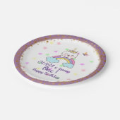 ユニコーン猫レインボーゴールデンパープル1st誕生日 ペーパープレート (アングル)