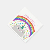 ユニコーン猫レインボー子供の誕生日 スタンダードカクテルナプキン (角)