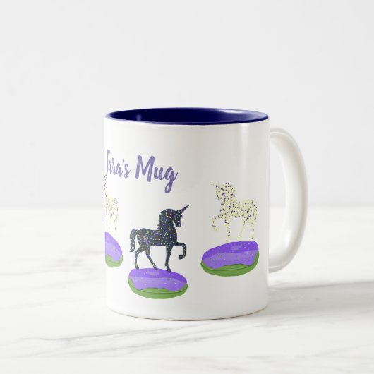ユニコーン甘いドーナツ ツートーンマグカップ (正面右)