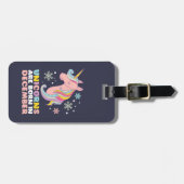 ユニコーン生まれが12月に誕生日の女の子 ラゲッジタグ (正面横)