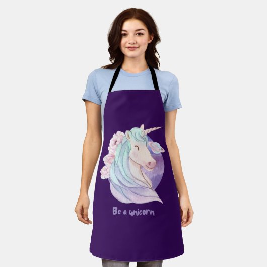 ユニコーン生まれの魔法のファンクラブ エプロン (着用した状態)
