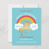 ユニコーン男女兼用レインボーバースデーパーティー 招待状 (正面)