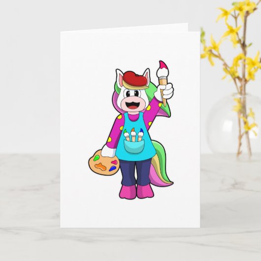 ユニコーン画家 カード (黄色い花)