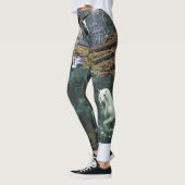 ユニコーン白い長いレッグ野生動物 レギンス (左)