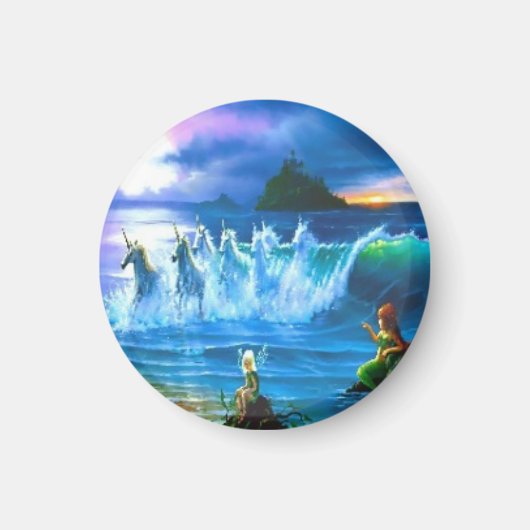 ユニコーン磁石でいっぱいの海 マグネット (正面)