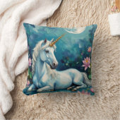 ユニコーン神秘的な庭園 クッション (ブランケット)
