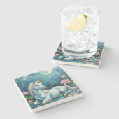 ユニコーン神秘的な庭園 ストーンコースター (横)