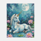 ユニコーン神秘的な庭園 フリースブランケット (正面)