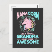 ユニコーン神話の七馬おばあちゃん母の日 ポストカード (正面/裏面)