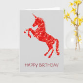 ユニコーン神話ファンタジー誕生日 カード (黄色い花)