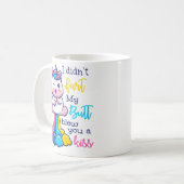 ユニコーン私は私のお尻をファート吹していないキス コーヒーマグカップ (正面左)