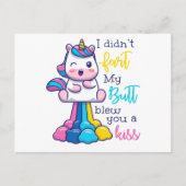 ユニコーン私は私のお尻をファート吹していないキス ポストカード (正面)