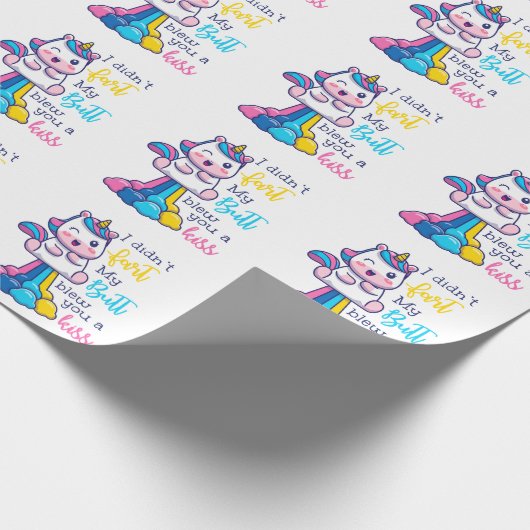 ユニコーン私は私のお尻をファート吹していないキス ラッピングペーパー (角)