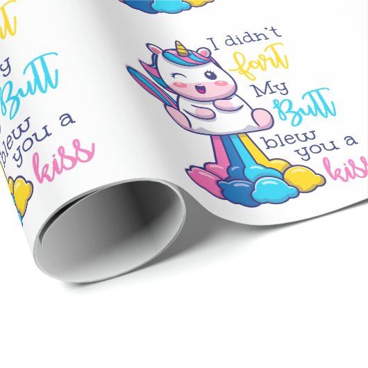 ユニコーン私は私のお尻をファート吹していないキス ラッピングペーパー (ロールコーナー)