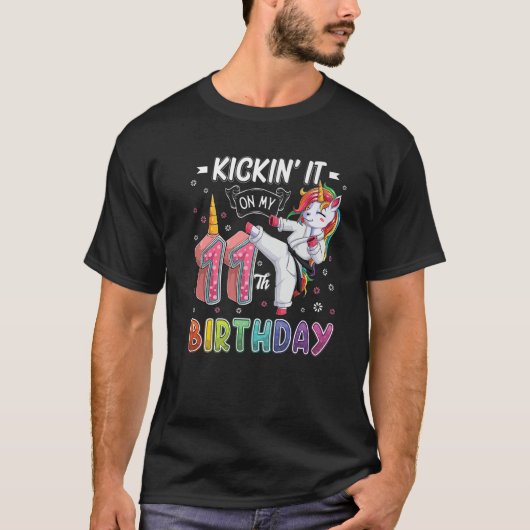ユニコーン空手11誕生日11歳T Tシャツ (正面)